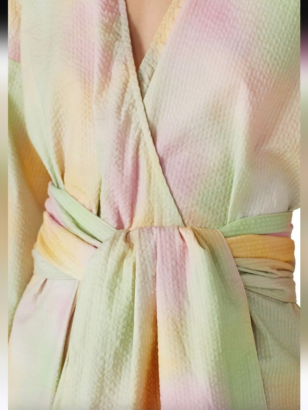 JUST Female Pastel Tie-Waist Midi Dress - Multi Pastel Colors Size M - Picture 3 of 16